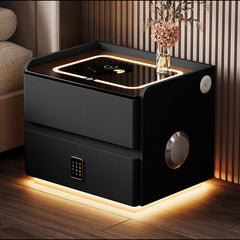 Luxus Smart-Nachttisch mit LED-Beleuchtung, Wireless Charging, Bluetooth-Lautsprecher & Zahlenschloss