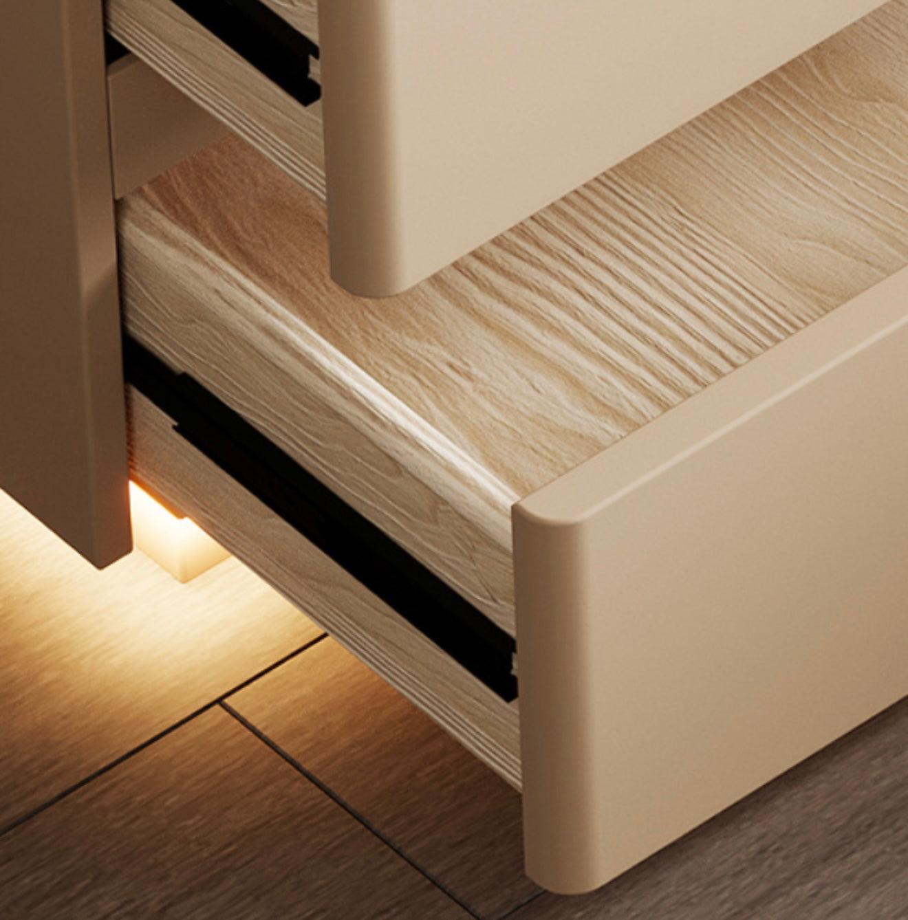 Luxus Smart-Nachttisch mit LED-Beleuchtung, Wireless Charging, Bluetooth-Lautsprecher & Zahlenschloss